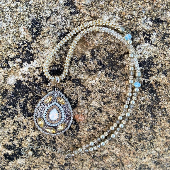 CHICOS Rhinestone/Bead NECKLACE - Picture 7 of 15